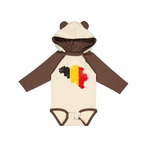Inktastic Belgian Map Flag Boys or Girls Long Sleeve Baby Bodysuit