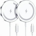 thumbnail image 1 of Chenchen for Apple Mag-Safe Charger 2 Pack, Magnetic Wireless Charger for iPhone 17/17 Pro/17 Pro Max/Air/16 15 14 13 12 Pro Max Plus mini, Charging Pad for Airpods Pro 3 2,Strong Magnet, Silver, 1 of 1