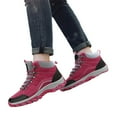 thumbnail image 7 of Krdevn Winter High Top Outdoor Sneakers For Women Hiking Mountaineering Travel Walking Shoes Non Warm Cold Weather Comfortable(Color:Red,Size:7), 7 of 7