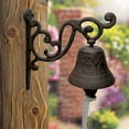 thumbnail image 6 of RuiJiao Vintage Cast Iron Dinner Bell as Entry Door Bell, Iron Door Wall Mounted Antique Decor, Outside Hanging Decor or Indoor Decoration Wall Antique Farm and Front Gate Bell, 6 of 9