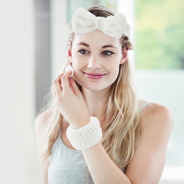 Pisexur Belleza Maquillaje Pulsera de lavado facial con práctica correa para el cabello y la muñecapara mujeres y hombres