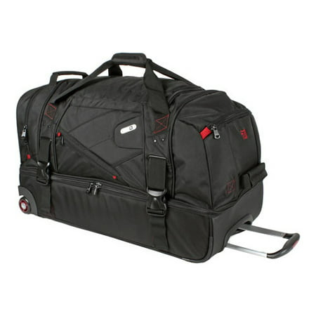 FUL Tour Manager Deluxe 30in Rolling Duffel Bag, Retractable Pull Handle, Split Level Storage ...