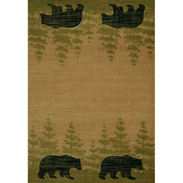United Weavers Contours Lodge Area Rug 511-31226 Wooded Bear Beige ...