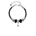 thumbnail image 2 of Delight Jewelry Silvertone Mini Paw with Red Crystal Godmother Celtic Knot Leather Bead Bracelet, 7"+2" Extender, 2 of 4
