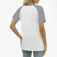 thumbnail image 7 of Tumotour Henley Shirts for women Fashion V Neck Tunics tops Short-sleeve Loose Blouses top Vacation Clothes Travel Business Casual Outfits summer tops, 7 of 7