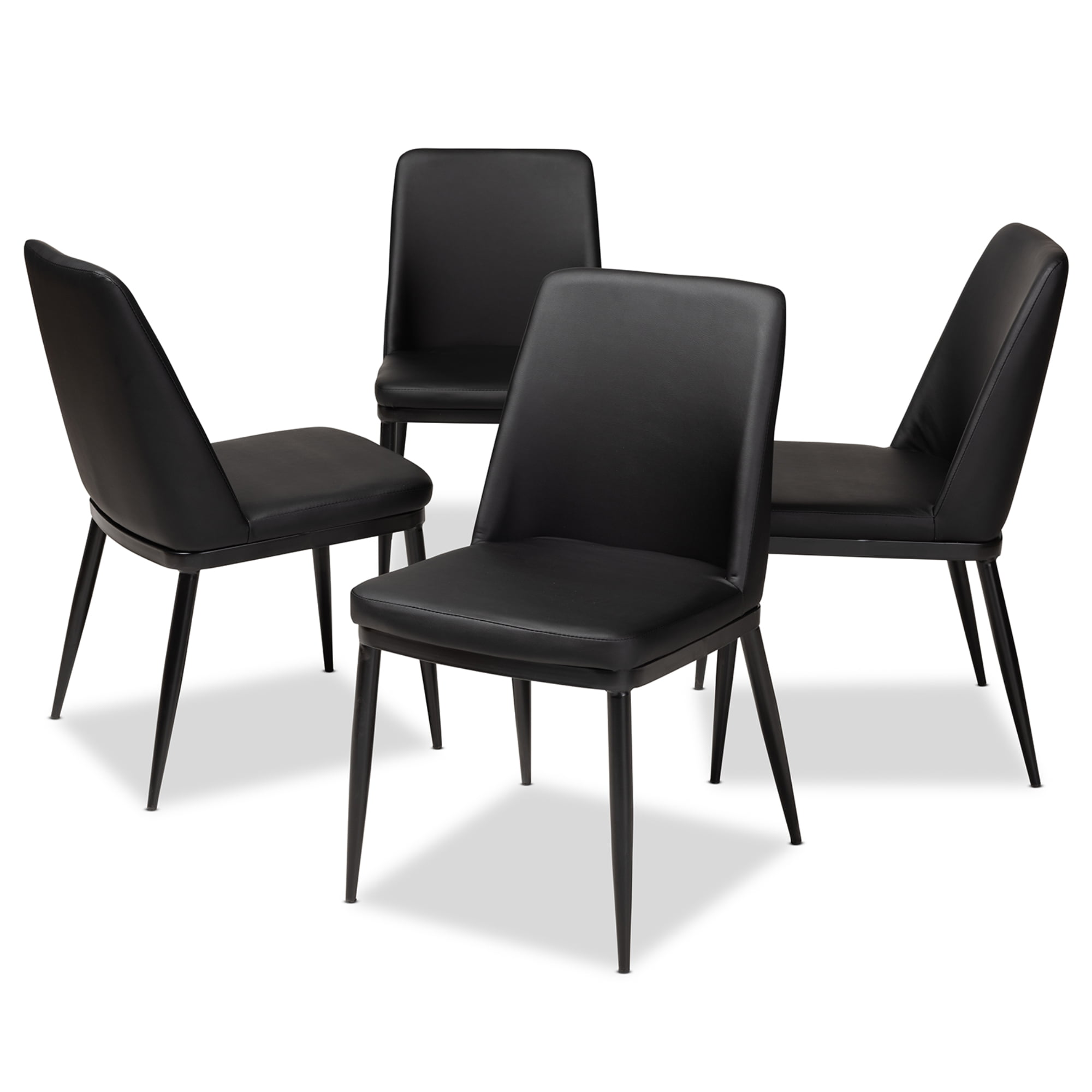 Set Of 4 Baxton Studio Darcell Modern, Leather Upholstery For Dining Chairs
