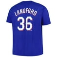 thumbnail image 3 of Men's Profile Wyatt Langford Royal Texas Rangers Big & Tall Name & Number T-Shirt, 3 of 3