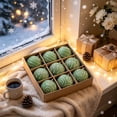 thumbnail image 5 of Velvet Flocked Christmas Ball Ornaments, 9Pcs 3.15In Sage Green Shatterproof Xmas Baubles with Glitter Detail, Hanging Decor for Christmas Tree, Wreath, Mantel and Seasonal Arrangement, 5 of 6
