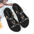 thumbnail image 4 of Mepaouo Womens Summer Dressy Sandals Bohemian Elastic Ankle Strap Beach Walking Flat Shoes Size 7-10, 4 of 5