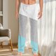thumbnail image 1 of TaTaai Women's Full Length Two-Tone Pants, Elastic Waist, Drawstring Pockets, Fashion Casual Style, Yoga Sport Daily Use Gift, 1 of 7