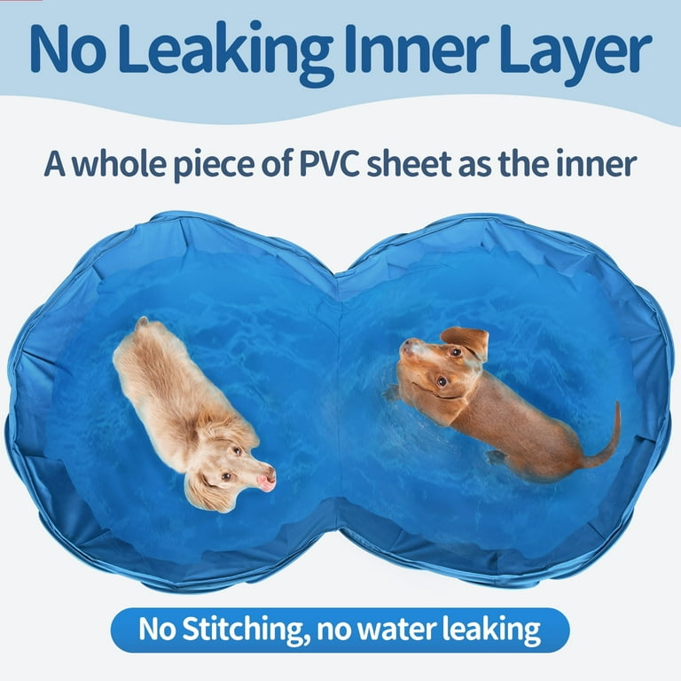 Double Foldable Pet Swimming Pool – 63”x35”x12” Hard Plastic