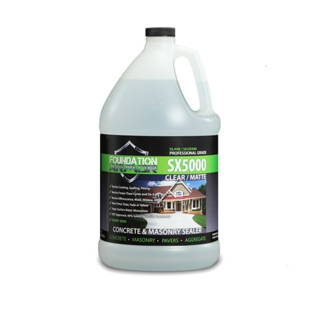 Concrete Patio Sealer Wet Look 1 Gallon Armor SX5000 Silane Siloxane Penetrating Concrete Sealer and Masonry Water Repellent ()