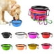 thumbnail image 2 of Pet Foldable Silicone Bowl Foldable Dog Food Bowl Outdoor Pet Travel Bowl with Hooks Portable Dog Food Container Feeding Device, 2 of 4