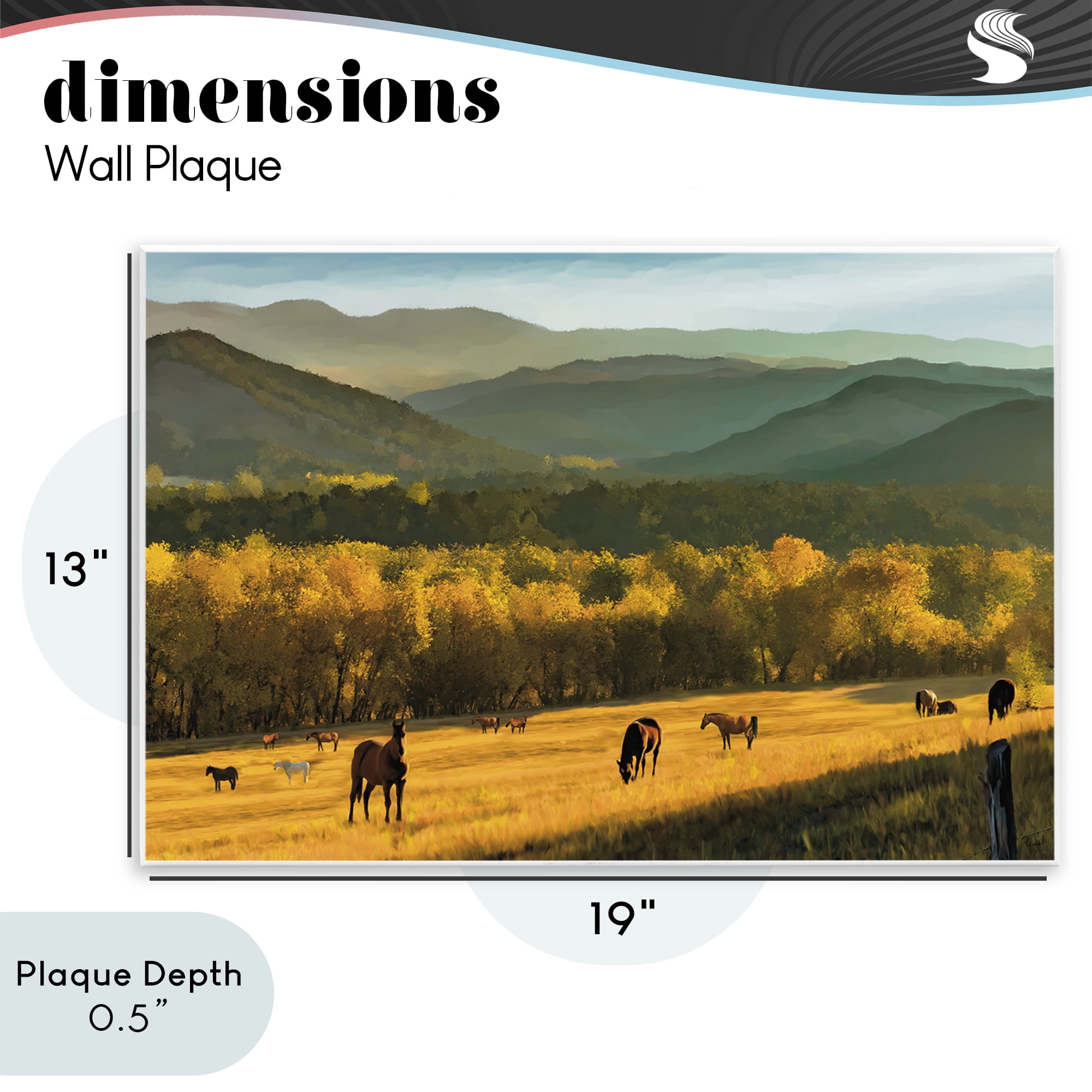 Stupell Industries Grazing Horses in Valley Wall Plaque Art, design by Renel Peters