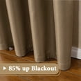 thumbnail image 6 of H.VERSAILTEX Thermal Insulated Solid Color Blackout Patio Curtains, Textured Rich Linen Energy Smart Ring Top Sliding Door Curtain for Large Window, 100 x 96 inch - Prairie Sand, 6 of 7