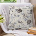 thumbnail image 3 of 24x24 Pillow Covers Set of 2, Grey Blue Vintage Floral Throw Pillow Covers Decorative Couch Cushion Case, Hydrangea Botanical Elegant Microfiber Square Pillowcases for Bedroom Car Living Room, 3 of 9