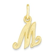 10k Yellow Gold Initial M Pendant