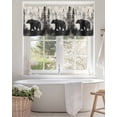 thumbnail image 4 of Valance Curtains for Windows Retro Bear Forest Kitchen Curtians Window Treatment Oil Painting Beige Topper Curtain Rod Pocket Valances for Kitchen Bathroom Living Room 42x18in, 4 of 9
