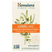 Himalaya LiverCare Herbal Supplement, Liver Cleanse Formula, Liver Support, Bile Production, Eliminates Waste, Cleansing, Vegan, Non-GMO, 90 Capsules