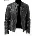 thumbnail image 3 of 2024 Leather Motorcycle Jacket Men Slim Short-Coat Collar PU Jackets Autumn Winter Windproof Leather Coat Blazer Men Blazers 5XL, 3 of 7
