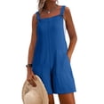 thumbnail image 2 of TAGOLD Womens Short Jumpsuit Solid Color Sleeveless Cropped Length Summer Casual Romper, 2 of 5