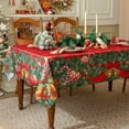 thumbnail image 3 of Christmas Rectangle Tablecloth - Red Tartan Checkered Printed Xmas Bell Candy Table Cloths, Washable Polyester Fabric Table Covers for Dining, Parties & Holiday Decor, 60 x 84 Inch, 3 of 6