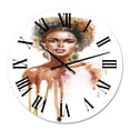 thumbnail image 2 of Designart 'Portrait Of African American Woman Xiii' Modern Wall Clock, 2 of 5