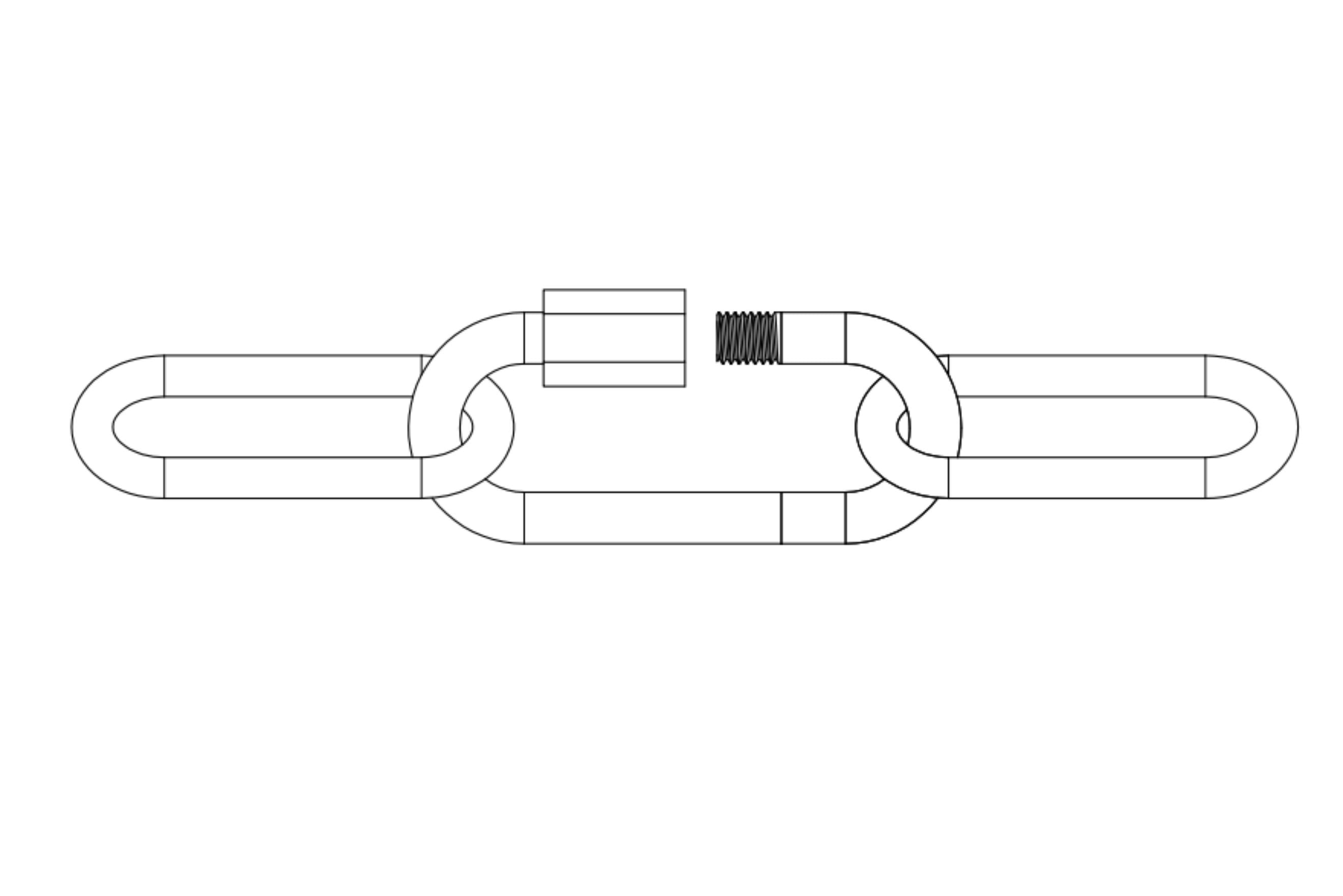 HT 4PK 3" x 5/16" SS QUK LNK