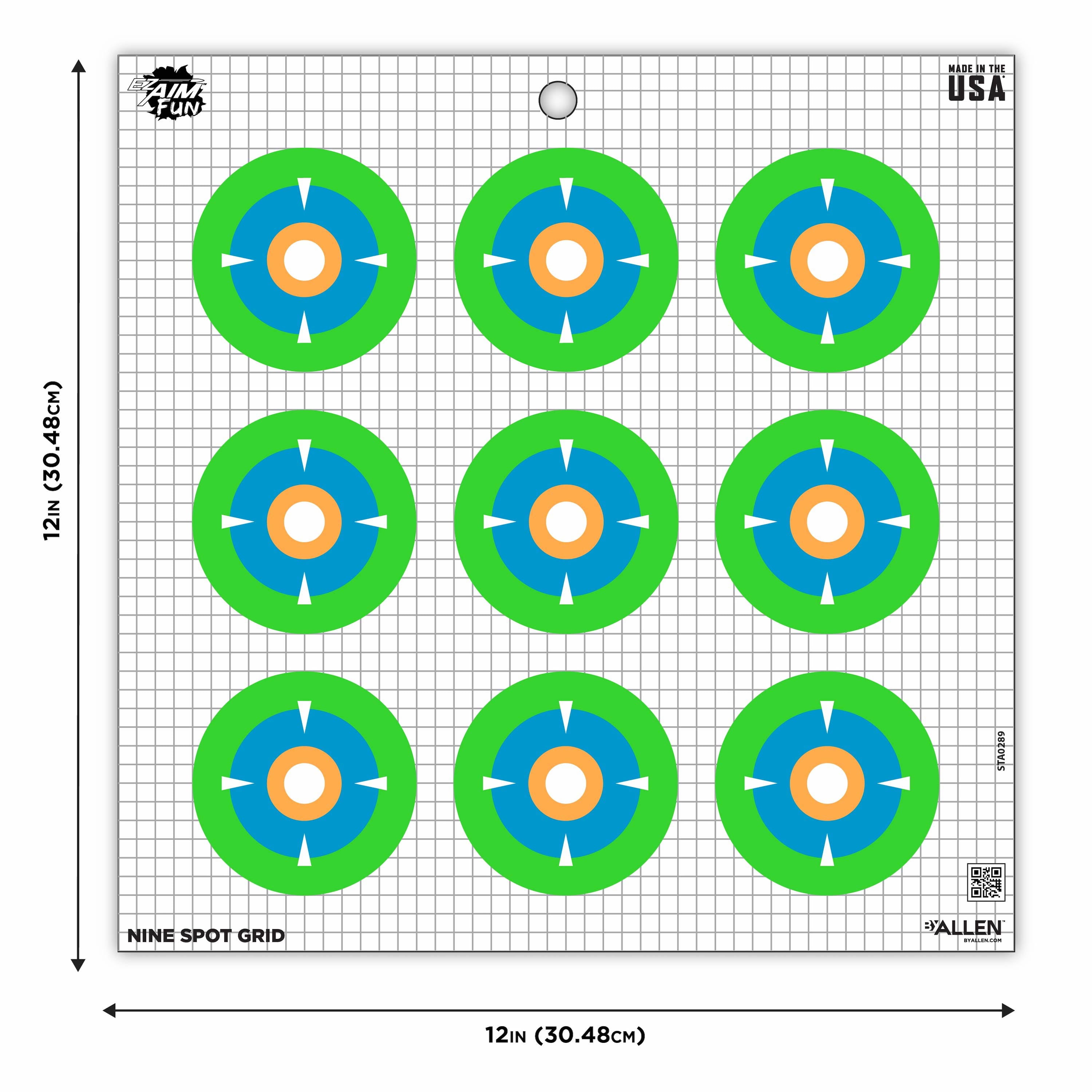 Ez Aim Fun Paper Shooting Targets, Dialing In More Fun, 12 In Square, 9-Pack, Multi-Color