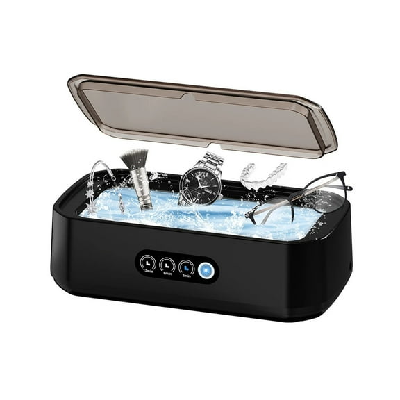 Ultrasonic Cleaning Machine Glasses Cleaning Machine 650ML Large Capacity Jewelry Cleaner Black