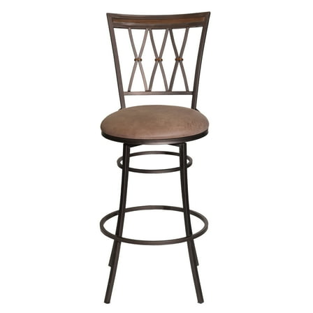 Steve Silver Sedona Swivel Metal Barstool with Camel Brown Microsuede Seat