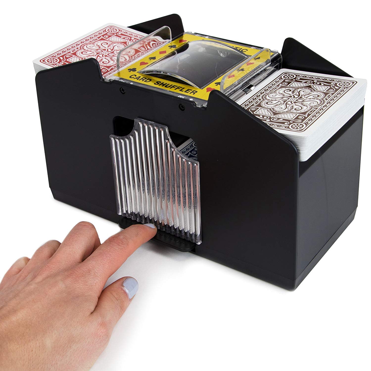 4 Deck Card Shuffler with 4 Decks of Bicycle Playing Cards, Shuffles 4  decks of cards in seconds! By Brybelly - Walmart.com