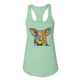thumbnail image 3 of Dean Russo The Pig Animal Lover Ladies Racerback Tank Top, Mint, Medium, 3 of 6