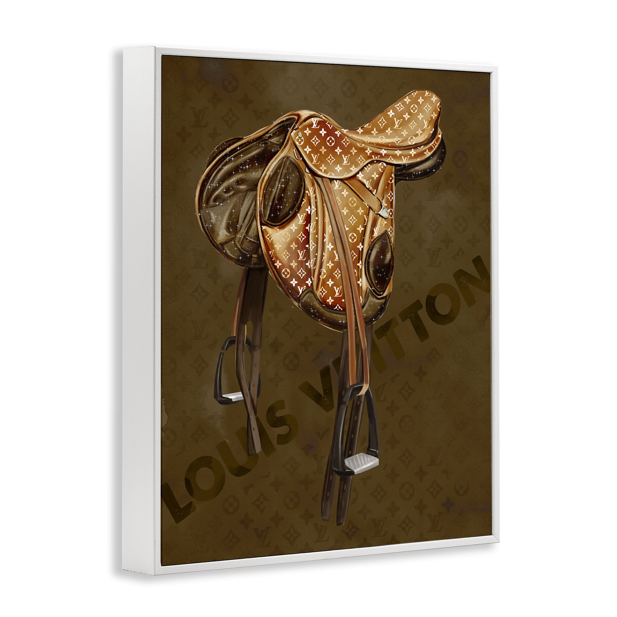 Stupell Industries Glam Patterned Saddle Beauty & Fashion Painting White Framed Art Print Wall Art, 11 x 14