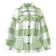 thumbnail image 3 of FchengtaiS Sherpa Fleece Jackets For Women Fuzzy Button Down Plaid Coats Fall Winter Warm Outerwear With Pocket, 3 of 7