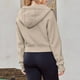 thumbnail image 4 of Sudadera recortada para mujer Sudadera de salón de color sólido Tops cómodos de entrenamiento de invierno, 4 of 8