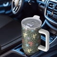 thumbnail image 6 of Floral 40oz Tumbler– Stainless Steel Insulated Tumbler with Handle and Straw, Large Capacity Travel Cup for Hot & Cold Drinks,Thanksgiving,Christmas, Spring,Flower, 6 of 6