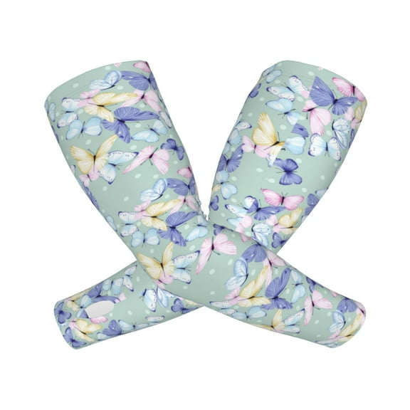 Picia Colorful Butterfly Arm Sleeves for Men and Women - Tattoo Cover Up UPF 50  Cooling Sports Sleeve for Basketball Golf Football-One Size