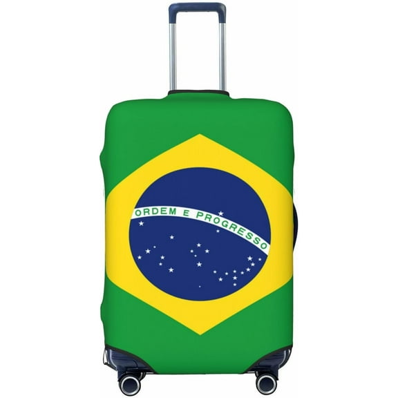 N/A Luggage Cover 3D Printed Washable Travel Cover for Luggage 18-32 Inch Brazil Flag