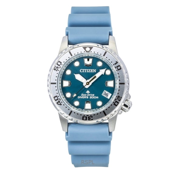 Citizen Promaster Bracelet en Polyuréthane Cadran Bleu Eco-Drive Montre de Plongée EO2027-09L 200M pour Femme