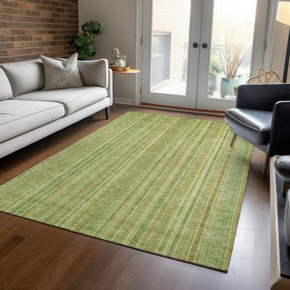 Addison Rugs Chantille Indoor/Outdoor Transitional Stripes Aloe Washable Rectangle Rug, 10' x 14'