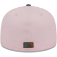 thumbnail image 4 of Men's New Era Pink/Blue Chicago Cubs  Olive Undervisor 59FIFTY Fitted Hat, 4 of 6