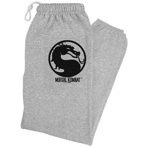 Mortal Kombat Klassic Symbol Unisex Jogger Sweatpants for Men and Women, Athletic Heather, Large