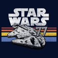 thumbnail image 2 of Mens Star Wars Millennium Falcon 77' Vintage Stripes Lightweight Hoodie, 2 of 4