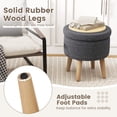thumbnail image 4 of Giantex Pouf Rond avec Rangement et Couvercle Réversible, Repose-Pieds Multifonctionnel Rembourré, Tabouret de Coiffeuse Moderne, Gris, 4 of 7