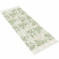 thumbnail image 2 of Sage Green Botanical Hallway Runner Rug 2x5ft, Vintage Nature Flower Washable Woven Living Room Bedroom Kitchen Bathroom Carpet with Tassels, Non-Shedding Indoor Outdoor Throw Door Mat for Entryway, 2 of 5