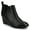 Black PU, variant on Womens Mylee Medium and Wide Width Pull On Wedge Booties