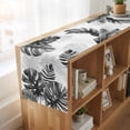 thumbnail image 6 of Table Runners 72 Inches Long Dress Scarves, Grey Black Leaves Farmhouse Kitchen/Dining Table Runner, Coffee Tablerunners, Summer Botanical Watercolor Leaf 14x72 Inch, 6 of 9