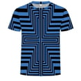 thumbnail image 1 of TSADFHJI T-Shirts Graphiques pour Hommes Pêche Automne Printemps Imprimé Manches Courtes Col Rond T-Shirt Floral Tendance Mode TG Bleu, 1 of 3