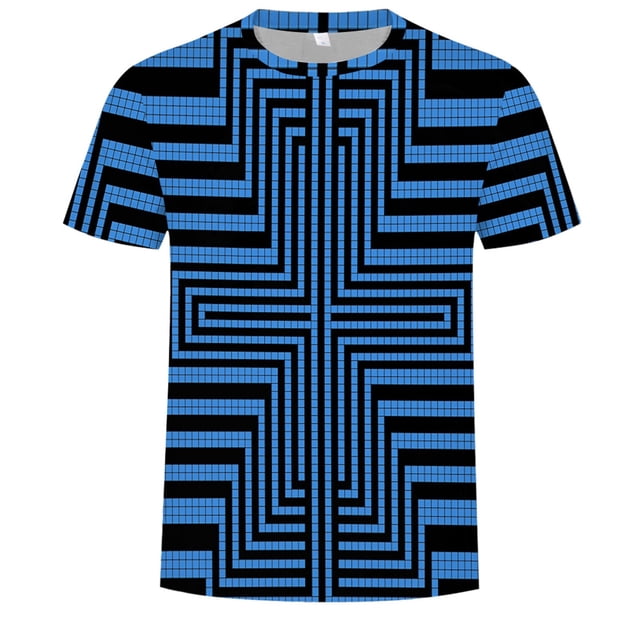 TSADFHJI T-Shirts Graphiques pour Hommes Pêche Automne Printemps Imprimé Manches Courtes Col Rond T-Shirt Floral Tendance Mode TG Bleu